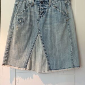 Joie Light Blue Denim Skirt with Pockets - vintage